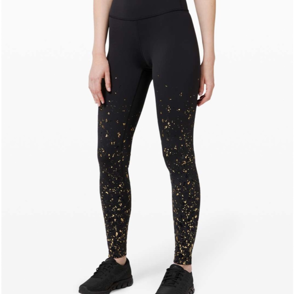 Lululemon Speed Wunder Tight *Lunar New Year Black/Black/Gold Size 4